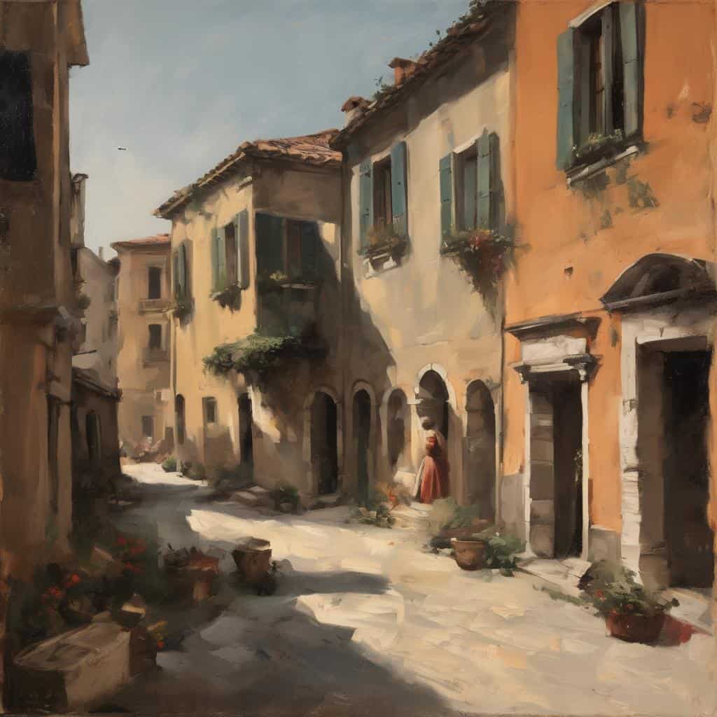 Γαλαξίας με ιστορικά σπίτια και άνετες γωνίες, ήρεμο και γεμάτο χαρά τοπίο στην παλιά γειτονιά.